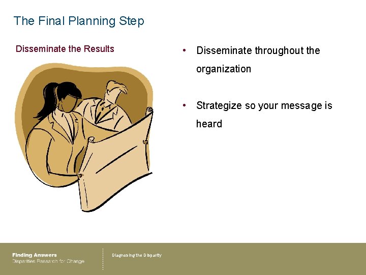 The Final Planning Step Disseminate the Results • Disseminate throughout the organization • Strategize