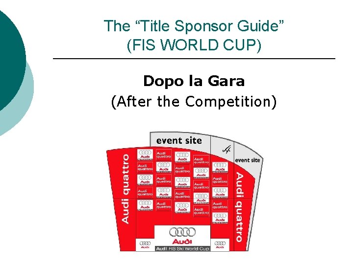 The “Title Sponsor Guide” (FIS WORLD CUP) Dopo la Gara (After the Competition) 