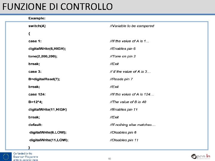 FUNZIONE DI CONTROLLO 16 16 