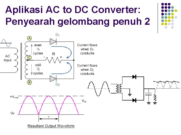 Aplikasi AC to DC Converter: Penyearah gelombang penuh 2 