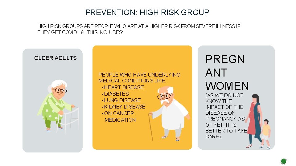 PREVENTION: HIGH RISK GROUPS ARE PEOPLE WHO ARE AT A HIGHER RISK FROM SEVERE