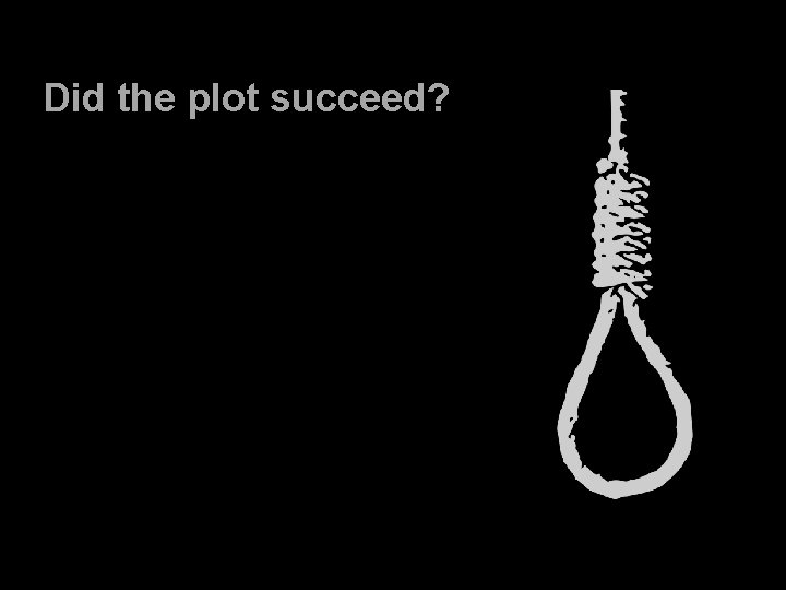 Did the plot succeed? 
