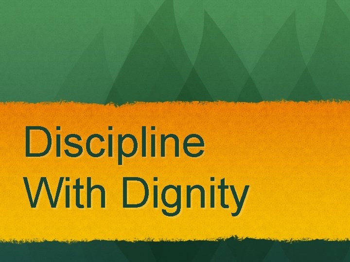 Discipline With Dignity 