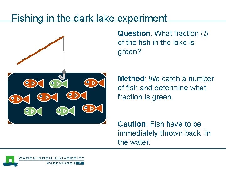 Fishing in the dark lake experiment Question: What fraction (t) of the fish in