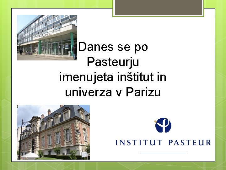 Danes se po Pasteurju imenujeta inštitut in univerza v Parizu 