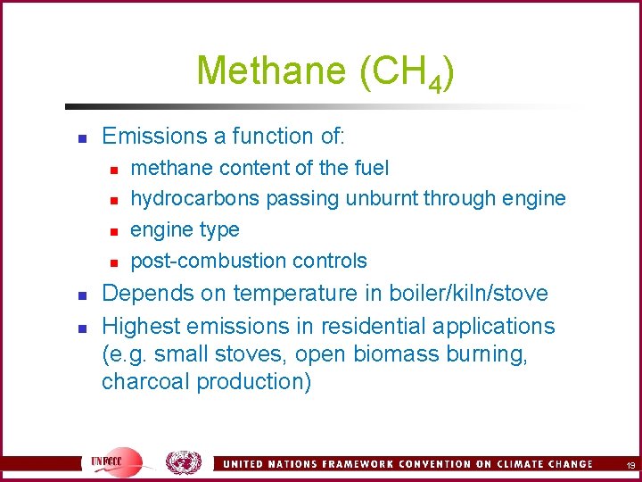 Methane (CH 4) n Emissions a function of: n n n methane content of