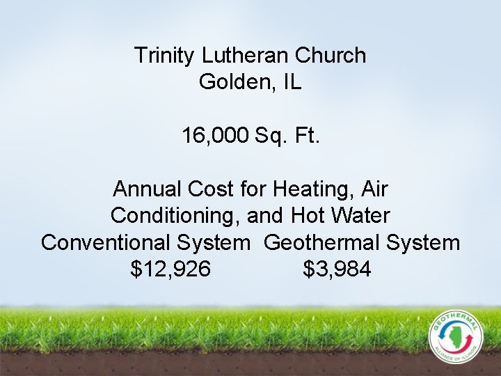 Trinity Lutheran Church Golden, IL 16, 000 Sq. Ft. Annual Cost for Heating, Air