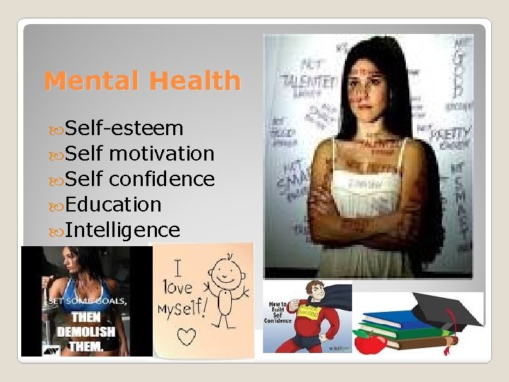 Mental Health Self-esteem Self motivation Self confidence Education Intelligence 