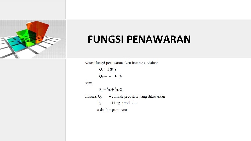 FUNGSI PENAWARAN 