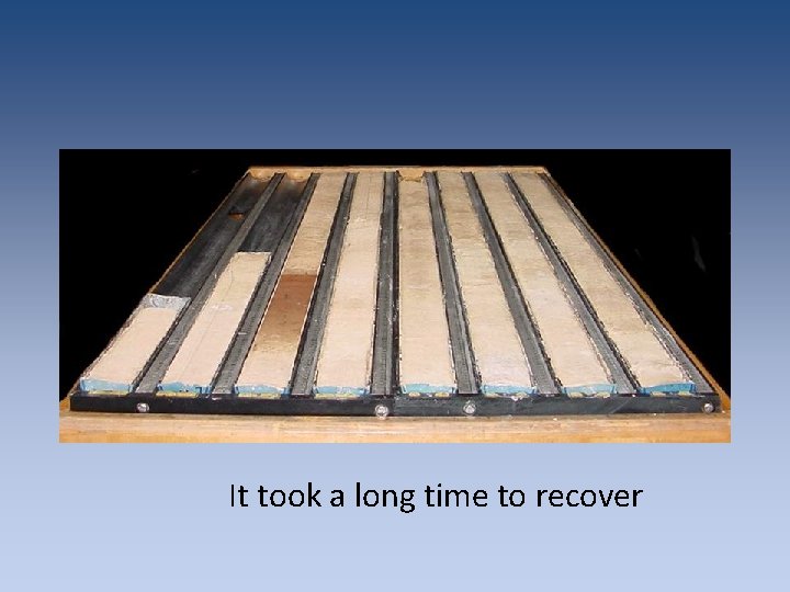 It took a long time to recover It took a long time to recover