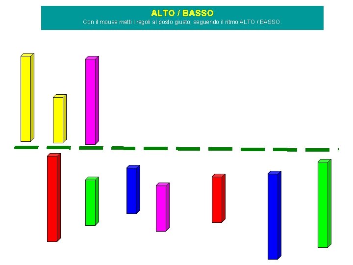 ALTO / BASSO Con il mouse metti i regoli al posto giusto, seguendo il