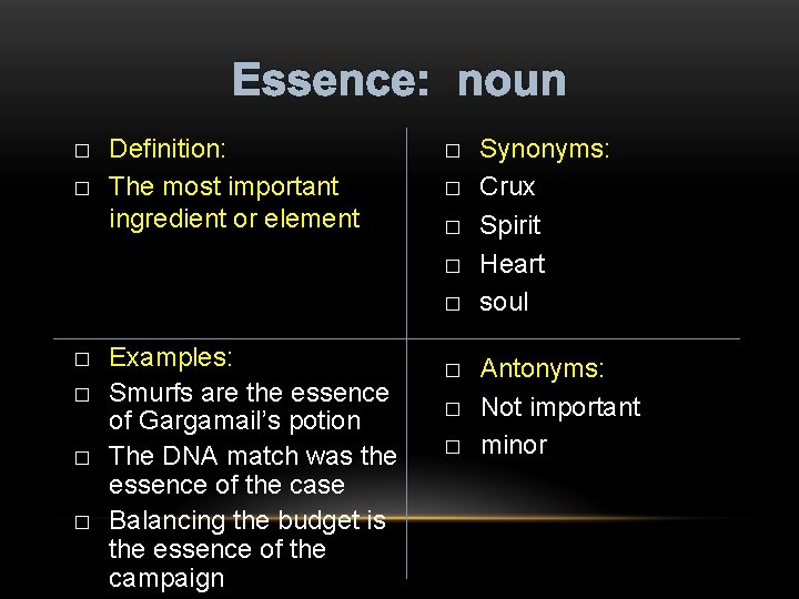 essence synonyms