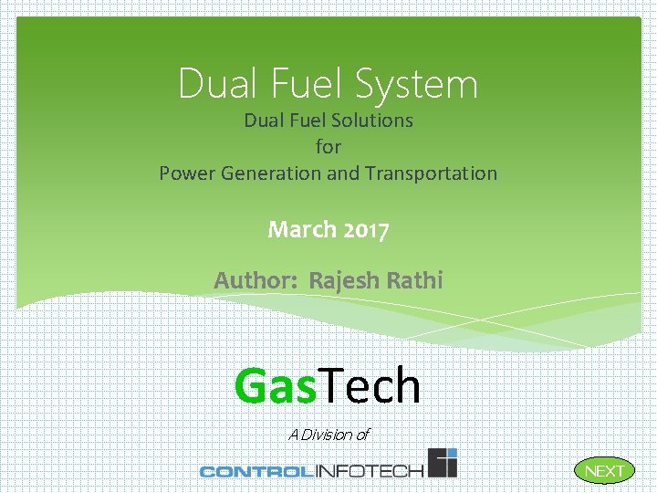 Dual Fuel System Dual Fuel Solutions for Power Generation and Transportation March 2017 Author: