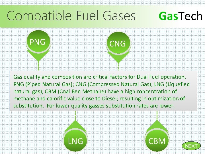 Compatible Fuel Gases PNG Gas. Tech CNG Gas quality and composition are critical factors Compatible Fuel Gases PNG Gas. Tech CNG Gas quality and composition are critical factors