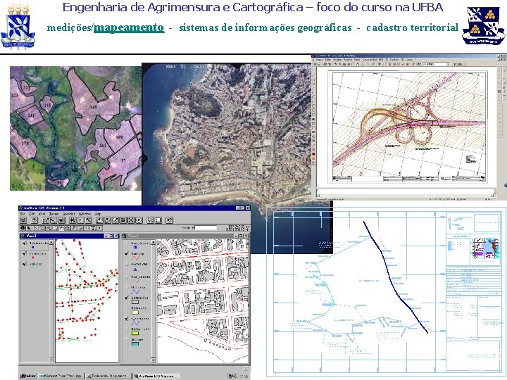 Engenharia de Agrimensura e Cartográfica – foco do curso na UFBA medições/mapeamento - sistemas