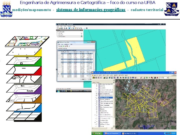 Engenharia de Agrimensura e Cartográfica – foco do curso na UFBA medições/mapeamento - sistemas