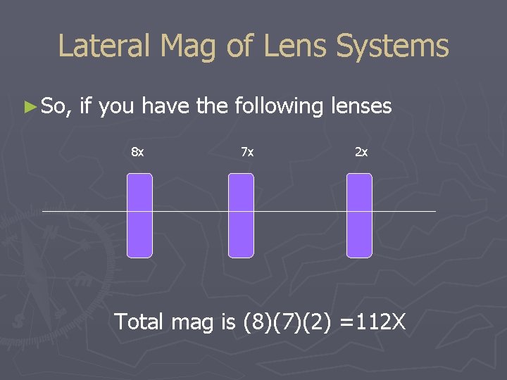 Lateral Mag of Lens Systems ► So, if you have the following lenses 8