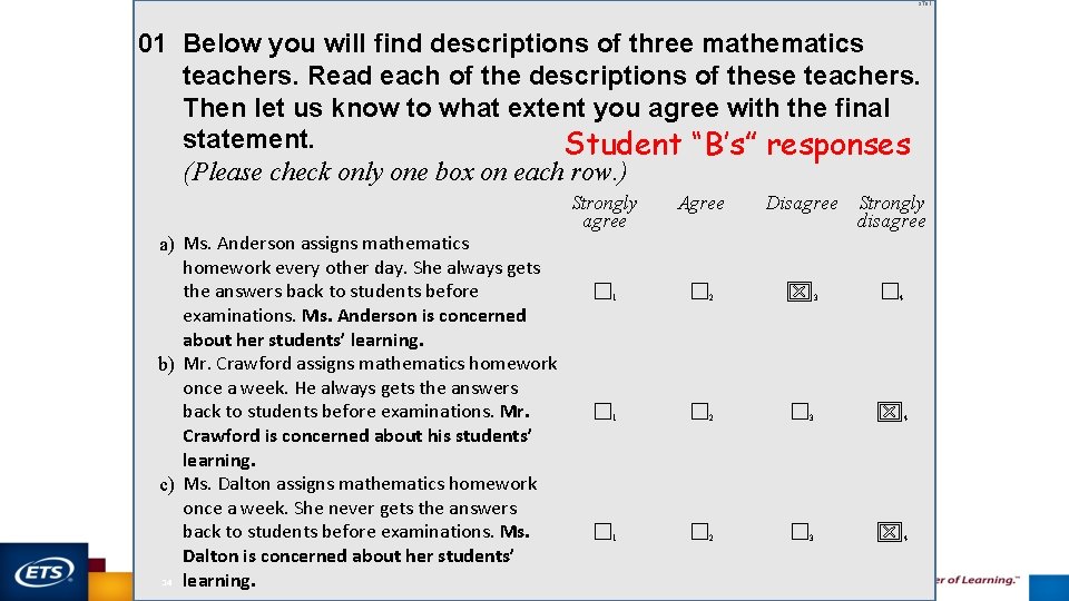 ST 61 01 Below you will find descriptions of three mathematics teachers. Read each