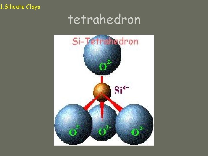 1. Silicate Clays tetrahedron 