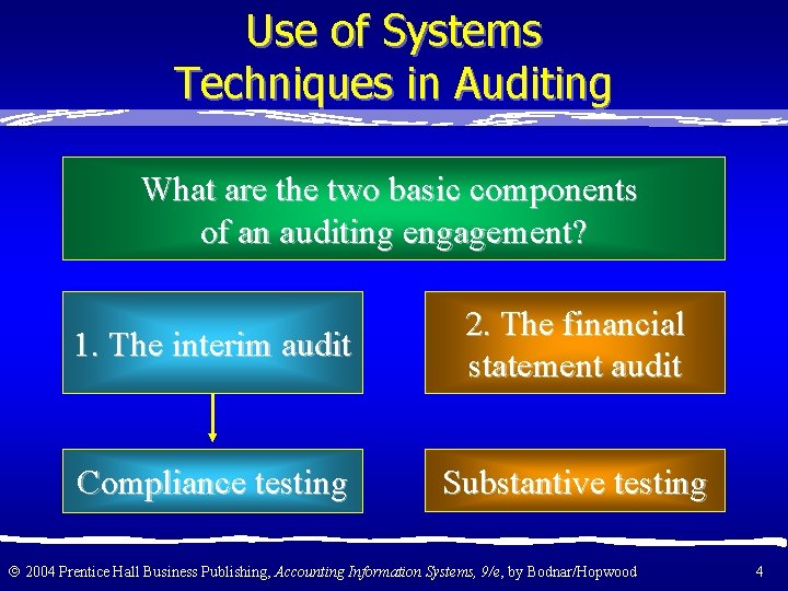 Use of Systems Techniques in Auditing What are the two basic components of an