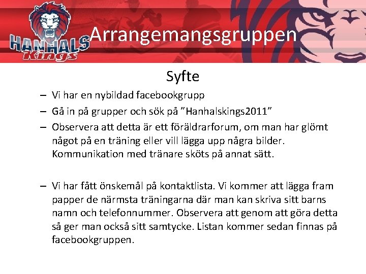 Arrangemangsgruppen Syfte – Vi har en nybildad facebookgrupp – Gå in på grupper och