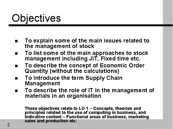 Objectives n n n 2 To explain some of the main issues related to