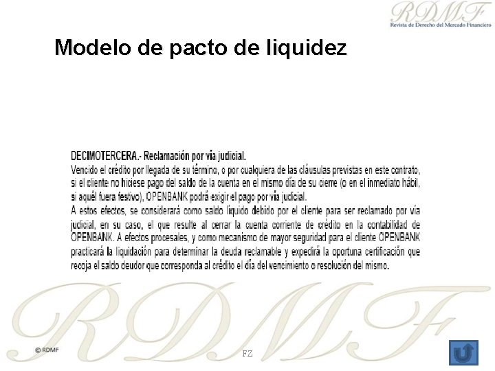 Modelo de pacto de liquidez FZ 39 