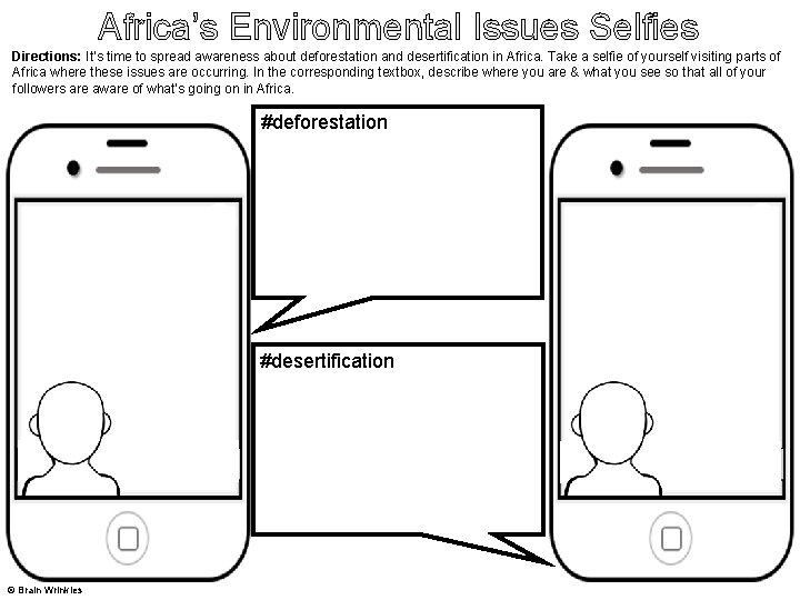 Africa’s Environmental Issues Selfies Directions: It’s time to spread awareness about deforestation and desertification