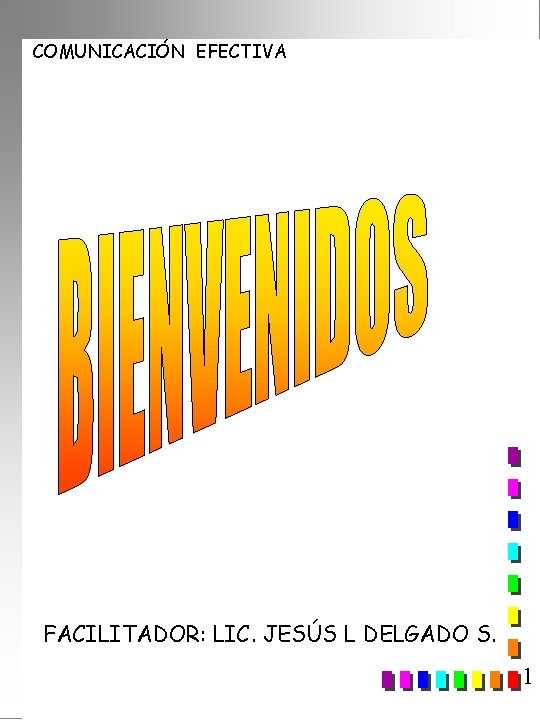 COMUNICACIÓN EFECTIVA FACILITADOR: LIC. JESÚS L DELGADO S. 1 