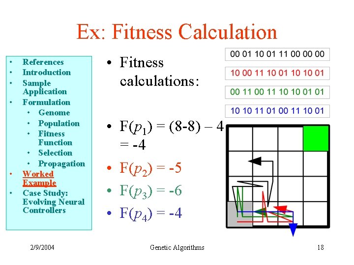 Ex: Fitness Calculation • • • References Introduction Sample Application Formulation • Genome •