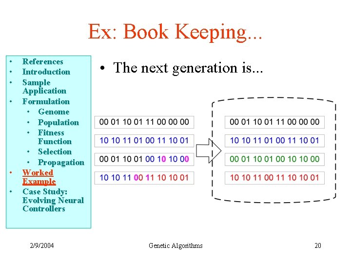 Ex: Book Keeping. . . • • • References Introduction Sample Application Formulation •