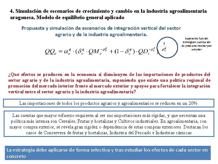 4. Simulación de escenarios de crecimiento y cambio en la industria agroalimentaria aragonesa. Modelo