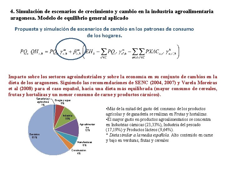 4. Simulación de escenarios de crecimiento y cambio en la industria agroalimentaria aragonesa. Modelo