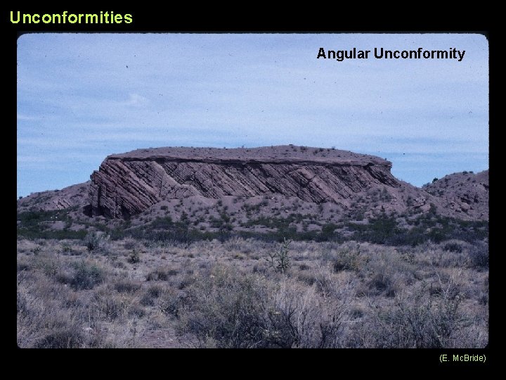 Unconformities Angular Unconformity (E. Mc. Bride) 