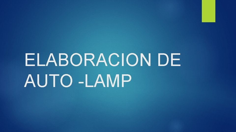 ELABORACION DE AUTO -LAMP 