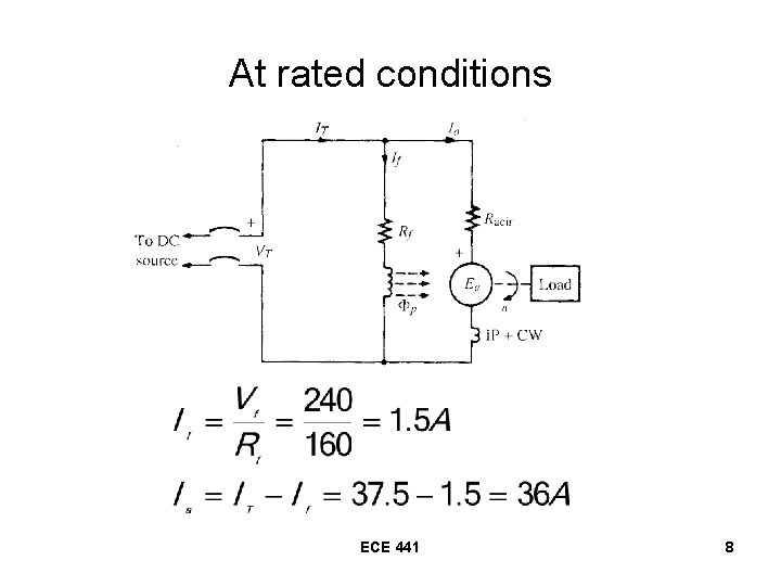 At rated conditions ECE 441 8 