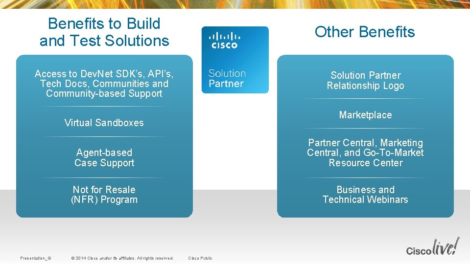 Benefits to Build and Test Solutions Other Benefits Access to Dev. Net SDK’s, API’s, Benefits to Build and Test Solutions Other Benefits Access to Dev. Net SDK’s, API’s,