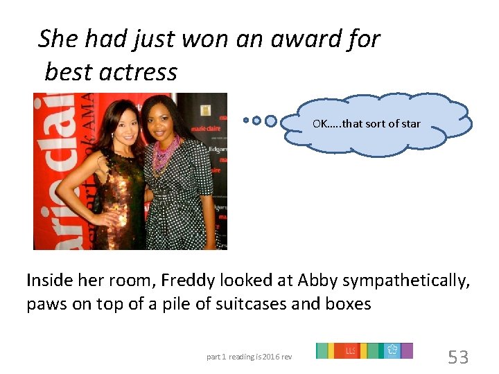 She had just won an award for best actress OK…. . that sort of