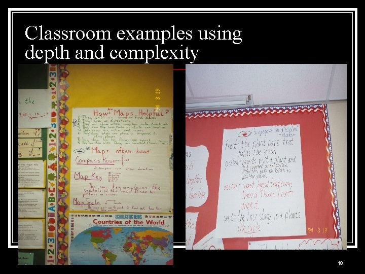 Classroom examples using depth and complexity 18 
