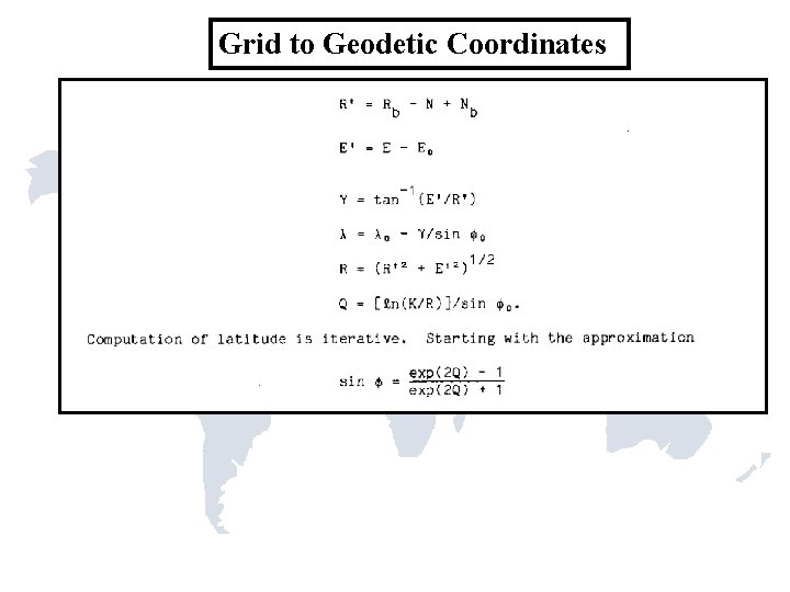 Grid to Geodetic Coordinates 