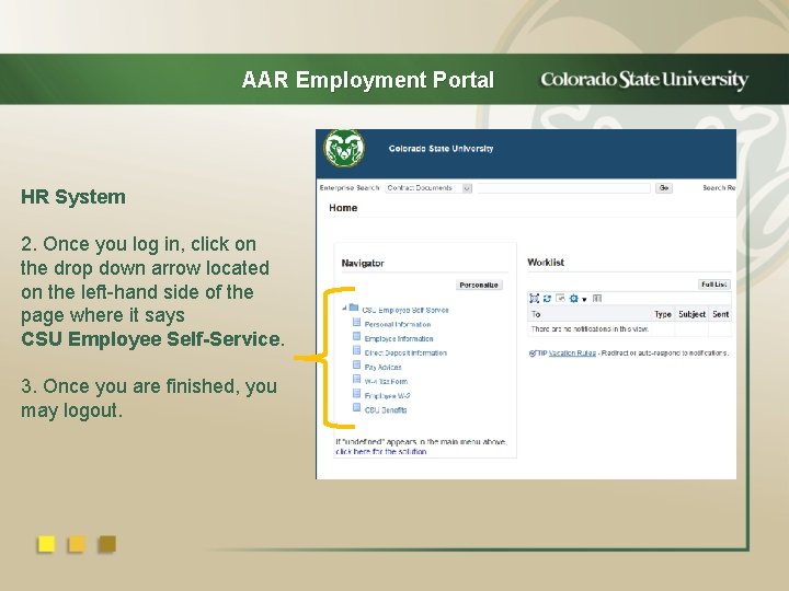 AAR Employment Portal HR System 2. Once you log in, click on the drop