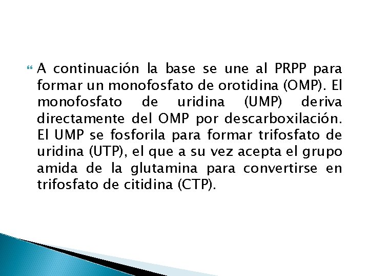  A continuación la base se une al PRPP para formar un monofosfato de