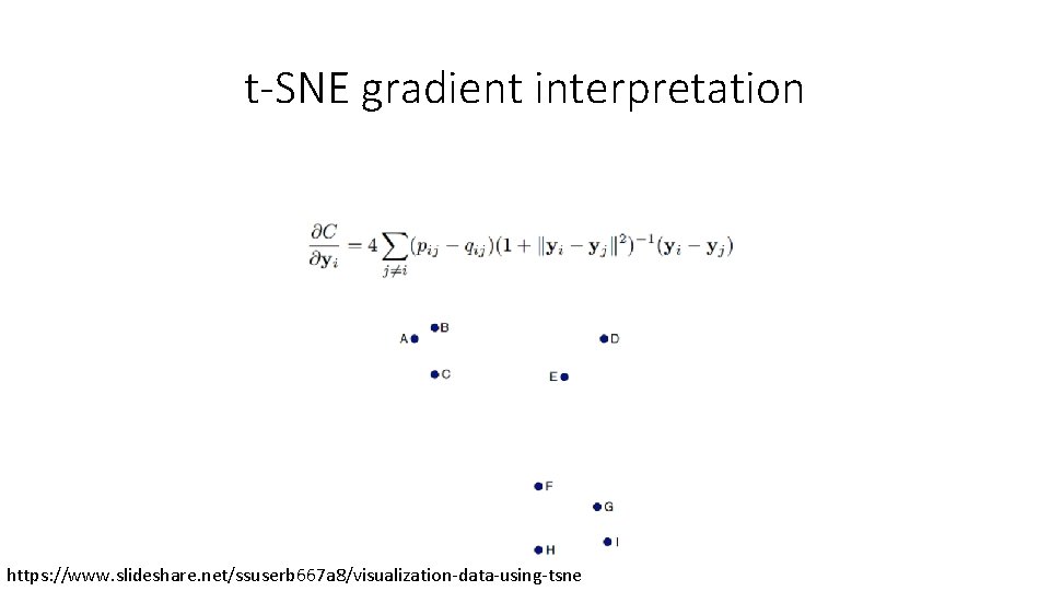 t-SNE gradient interpretation https: //www. slideshare. net/ssuserb 667 a 8/visualization-data-using-tsne 