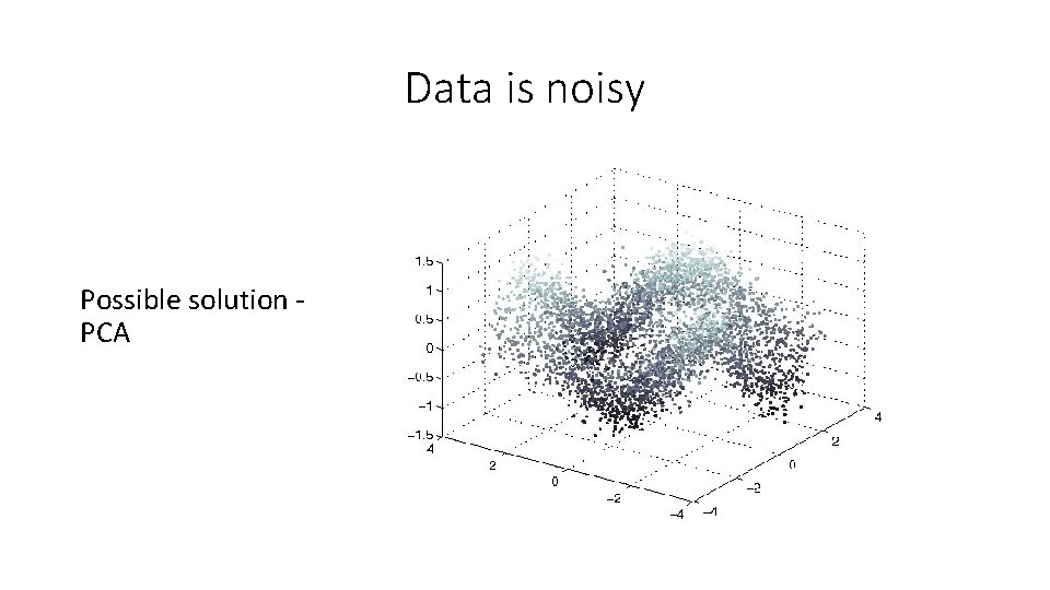 Data is noisy Possible solution - PCA 