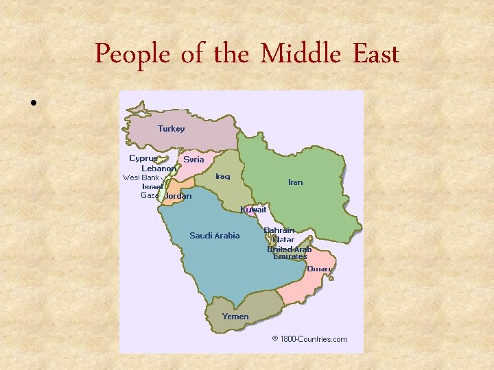 People of the Middle East Background The Middle