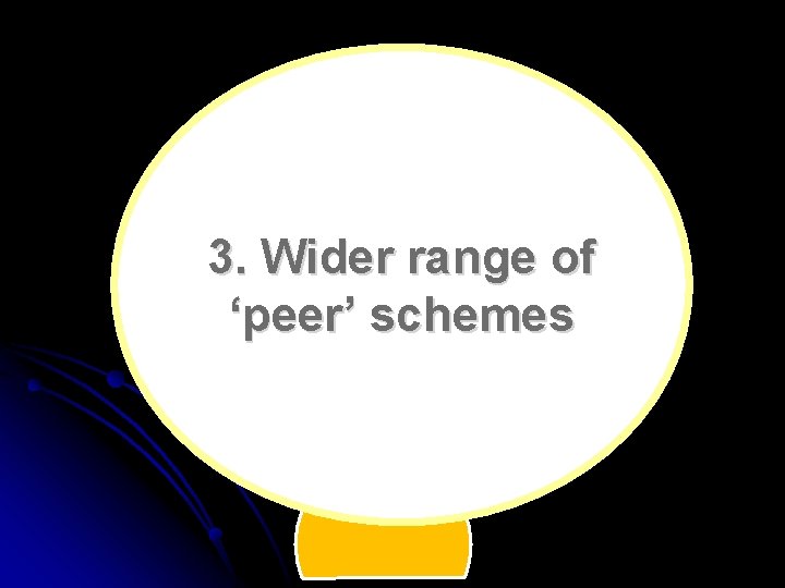 3. Wider range of ‘peer’ schemes 