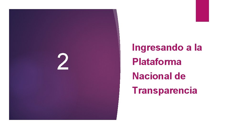 2 Ingresando a la Plataforma Nacional de Transparencia 