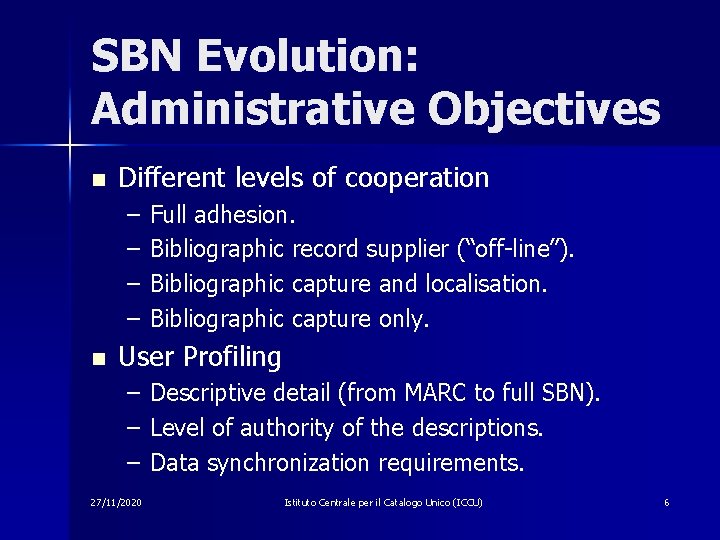 Sbn Api The Italian National Library Service SBN Evolution of