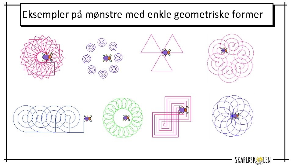 Eksempler på mønstre med enkle geometriske former 