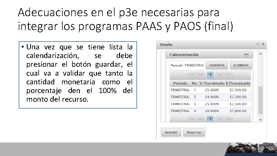 Adecuaciones en el p 3 e necesarias para integrar los programas PAAS y PAOS